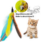 Intrekbaar Kattenstuk speelgoed, het Toverstokjestuk speelgoed van de Kattenveer met 1 Pool 7 de Vogelveren van de Gehechtheidsworm leverancier