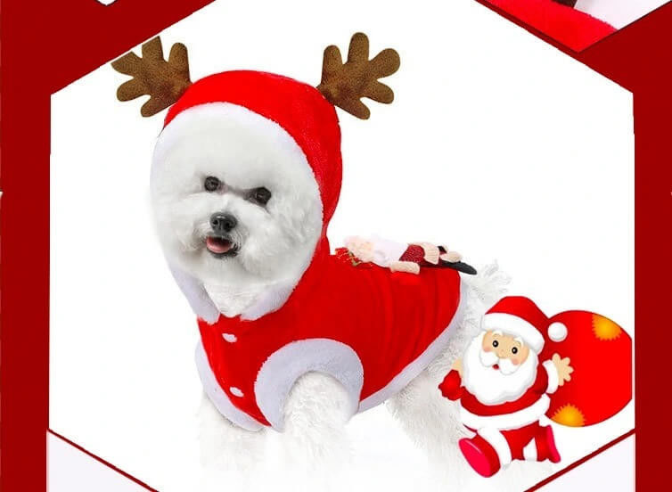 Het Kerstmishuisdier kleedt het Plukselmateriaal Met een kap van de Hondlaag met Geometrische Patronen leverancier