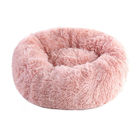 Doughnut om Zacht Pluizig Kattenbed, van de het Bedpluche van het Kattenkussen het Bont Materiële Grijze/Roze Kleur leverancier